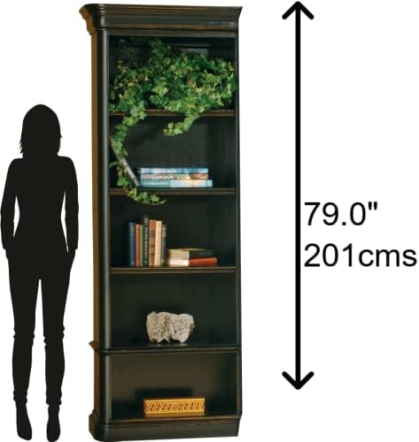 Hekman Furniture Louis Philippe Executive Left Bookcase – Traditional Distressed Wood Bookcase with Multi-Shelf Design Adjustable Shelves for Home Office Living Room & Classic Storage