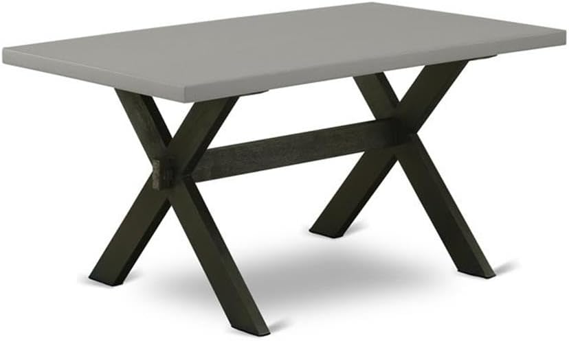 East West Furniture X696DR124-5 5 Piece Dining Table Set for 4 Includes a Rectangle Kitchen Table with X-Legs and 4 Black Color Linen Fabric Upholstered Chairs, 36x60 Inch, Multi-Color