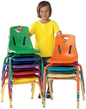 Berries Jonti-Craft 8140JC1119 Stacking Chair with Chrome-Plated Legs, 10" Height, Green