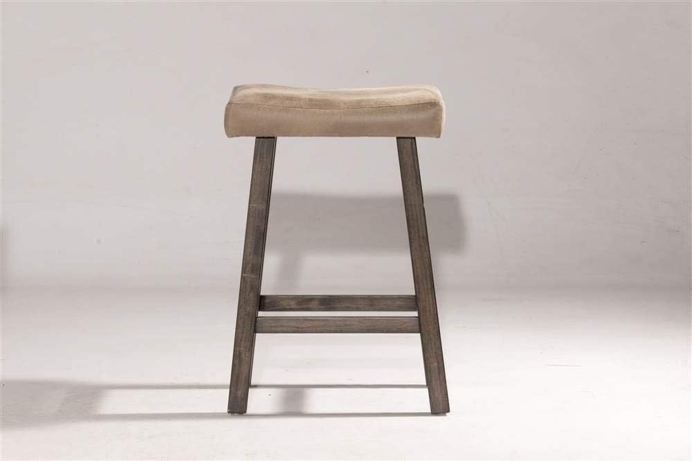 Hillsdale Furniture Saddle Backless, Rustic Gray Bar Stool