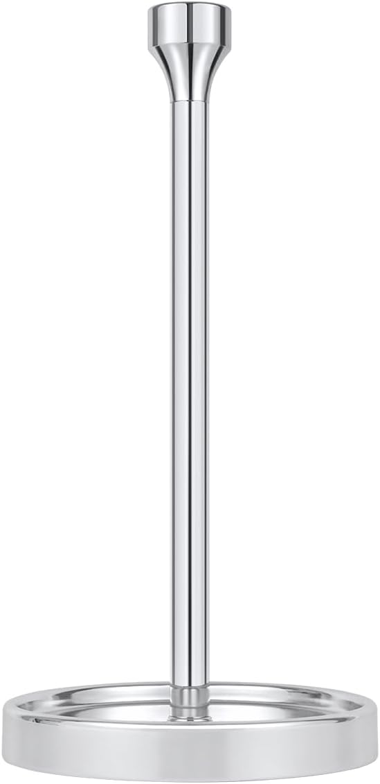 Ivilon Countertop Paper Towel Holder - Modern Bell End Minimalist Design - Color Chrome