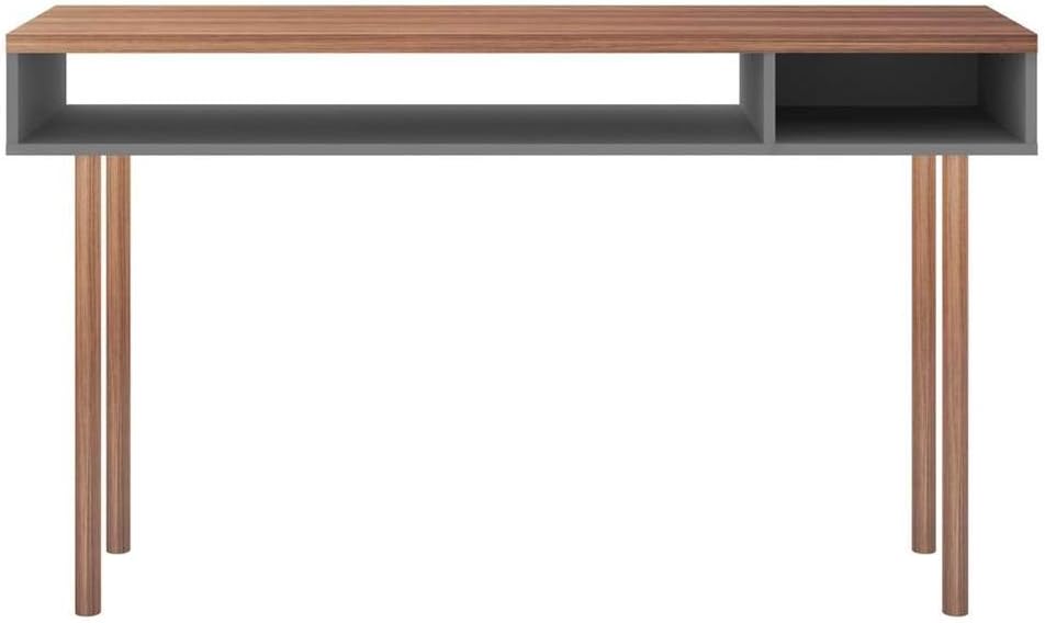 Manhattan Comfort Windsor Modern 2 Shelves Entryway Accent Console Table, 47.24", Grey and Nature