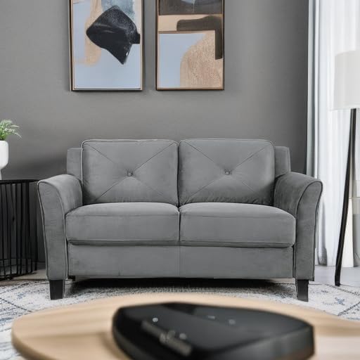 Lifestyle Solutions Harrington Loveseat, Dark Grey
