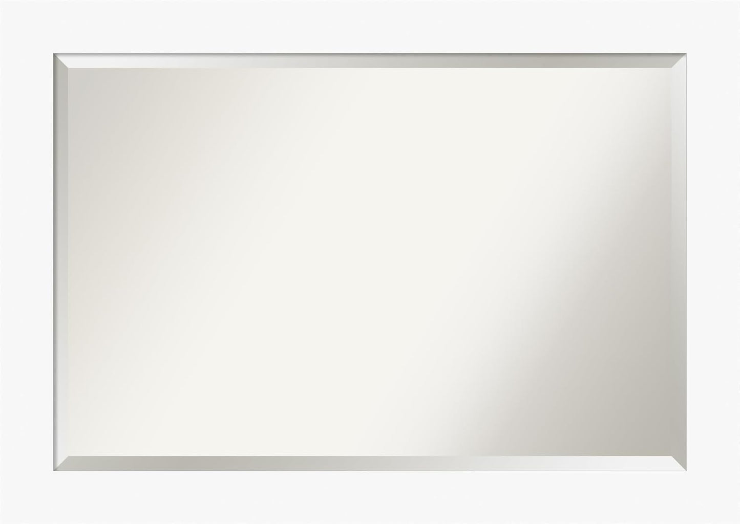 Amanti Art White Bathroom Mirror for Over Sink, 30x42 Basic White Rectangle Vanity Mirror, Large Casual Wood Frame, Hangs Horizonally and Vertically, Bathroom Wall Decor, Beveled Edge from WI, USA