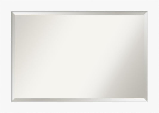 Amanti Art White Bathroom Mirror for Over Sink, 30x42 Basic White Rectangle Vanity Mirror, Large Casual Wood Frame, Hangs Horizonally and Vertically, Bathroom Wall Decor, Beveled Edge from WI, USA