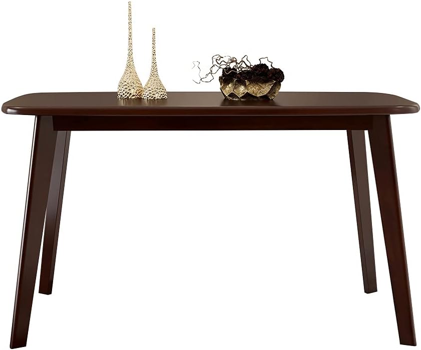 WoodShine Mid Century Modern Real Solid Wood Dining Table,Working Desk,Walnut,47inch