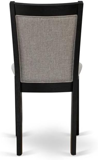 East West Furniture X697MZ606-9 9 Piece Kitchen Table & Chairs Set Includes a Rectangle Dining Room Table with X-Legs and 8 Shitake Linen Fabric Parsons Chairs, 40x72 Inch, Multi-Color