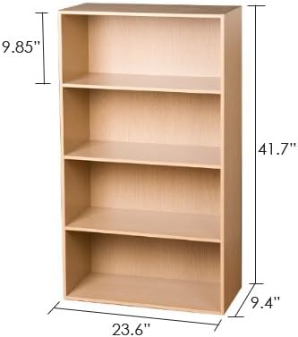 Furinno Pasir 4 Tier Open Shelf, Steam Beech