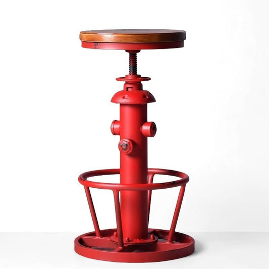 Industrial Bar Stools Vintage Swivel Bar Chairs 24.8-30.7inch Height Adjustable Farmhouse Kitchen Counter Island Stool Fire Hydrant Design Pub Stool