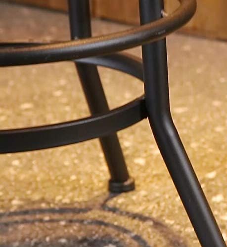 LOKKHAN 32 Inch Vintage Industrial Bar Stool-Swivel Upholstered Metal Bar Height Adjustable Kitchen Counter Breakfast Cafe Stools 2 Pack-Extra Tall 26"-32",PU Leather,Welded