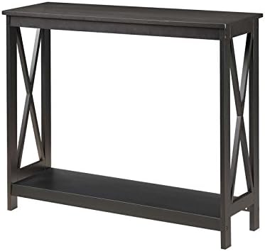 Convenience Concepts Oxford Console Table 39.5" - Sofa Table with Storage Shelf, Transitional Entryway Hall Table for Living Room and Bedroom, Display Foyer Table, Black