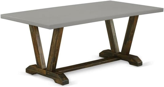 East West Furniture VT797 V-Style Kitchen Table - a Rectangle Dining Table Top with Stylish Legs, 40x72 Inch, Multi-Color