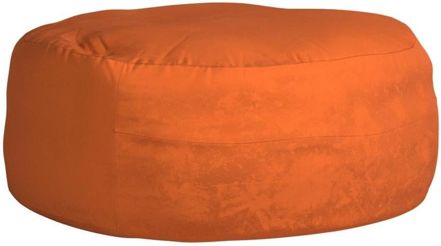 Chill Sack Bean Bag Chair - 5' Giant Memory Foam Lounge Chair with Soft Microfiber Cover – Cozy Furniture for Living Room, Dorm, & Kids' Rooms – Comfortable 5 Ft, Microsuede Lounge Sofa, Orange