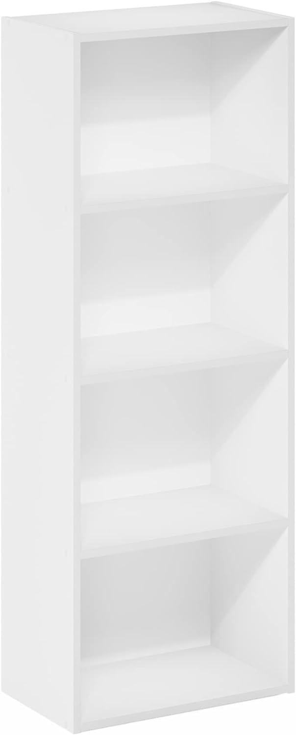 Furinno Luder Bookcase / Book / Storage, 4-Tier, White