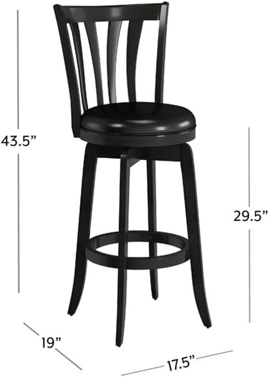 Hillsdale Savana Wood Bar Height Kitchen Stool, 29.5" High, Black