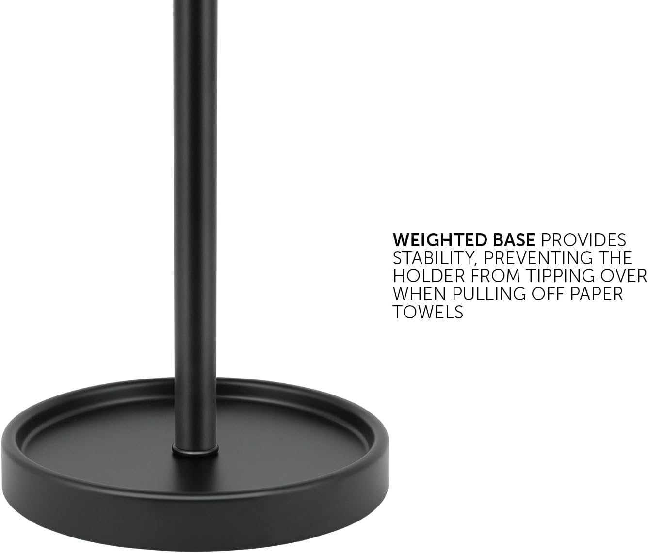 Ivilon Countertop Paper Towel Holder - Modern Bell End Minimalist Design - Fits All Paper Towel Roll Sizes - Color Black