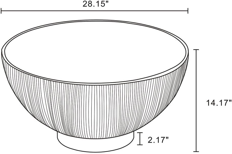 Manhattan Comfort Anderson Modern 28.15" Round Coffee Table 2.0 - Ceramic Marble Tabletop, Elegant Pleated Leatherette Details & Gold Base, Fully Assembled Accent Furniture, Set of 1, Green