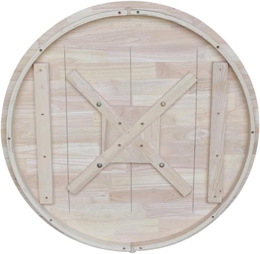 IC International Concepts, 36" Round Top Pedestal Dining Table, 29.9" High, Solid Real Wood, Sturdy Parawood, DIY, Paint/Stain Ready, Unfinished