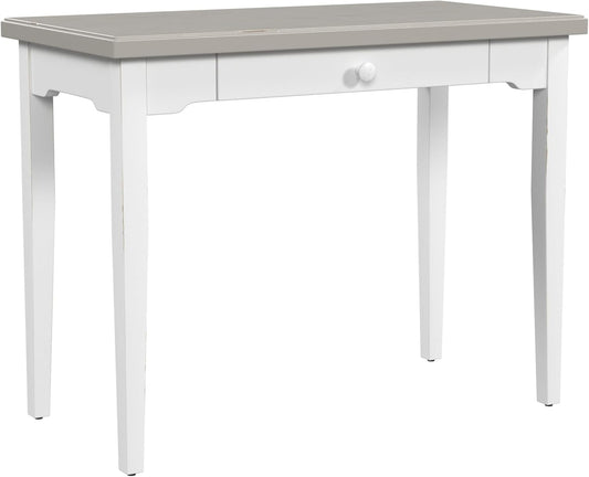 Hillsdale Furniture Clarion, Gray Wood Top/Sea White Base Desk/Table, Distressed