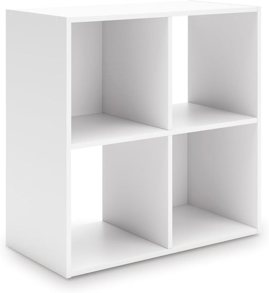 Signature Design by Ashley Onita Modern 2-Tier Floor Standing 4 Cube Organizer for Living Room, White