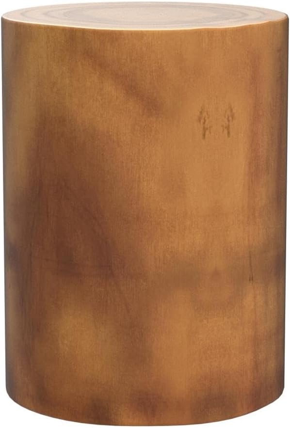 Athaliah Wooden Tree Stump End Table, 15.75" Paulownia Wood Hand Carved Rustic Wood Side Table, Wood Stump for Plant Stand Decor Nightstands Stool Indoor Outdoor