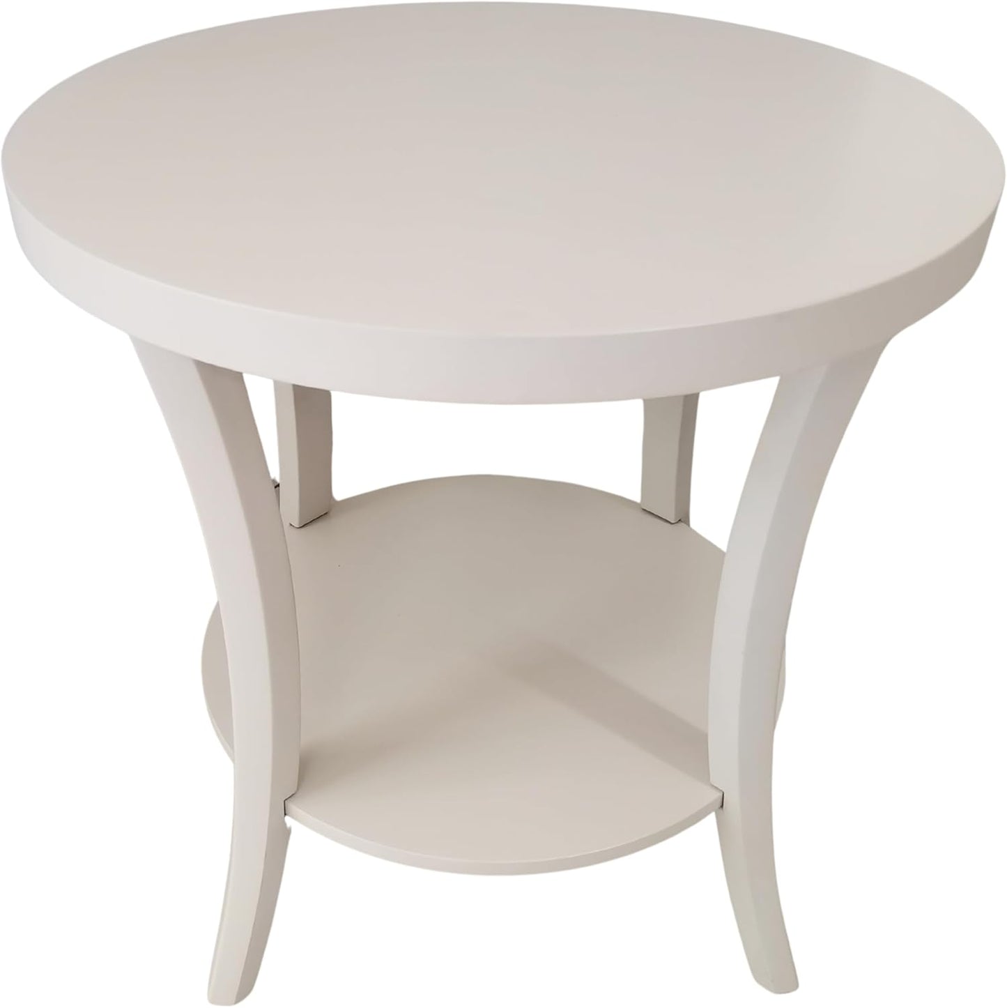 Roundhill Furniture Perth Contemporary Round End Table with Shelf