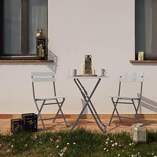 2.63'Bar Height Cocktail Table, All Bistro Folding Bar Height Table for Parties,Coffee Card, Dining,Wedding,Indoor/Outdoor, Locking Legs,White