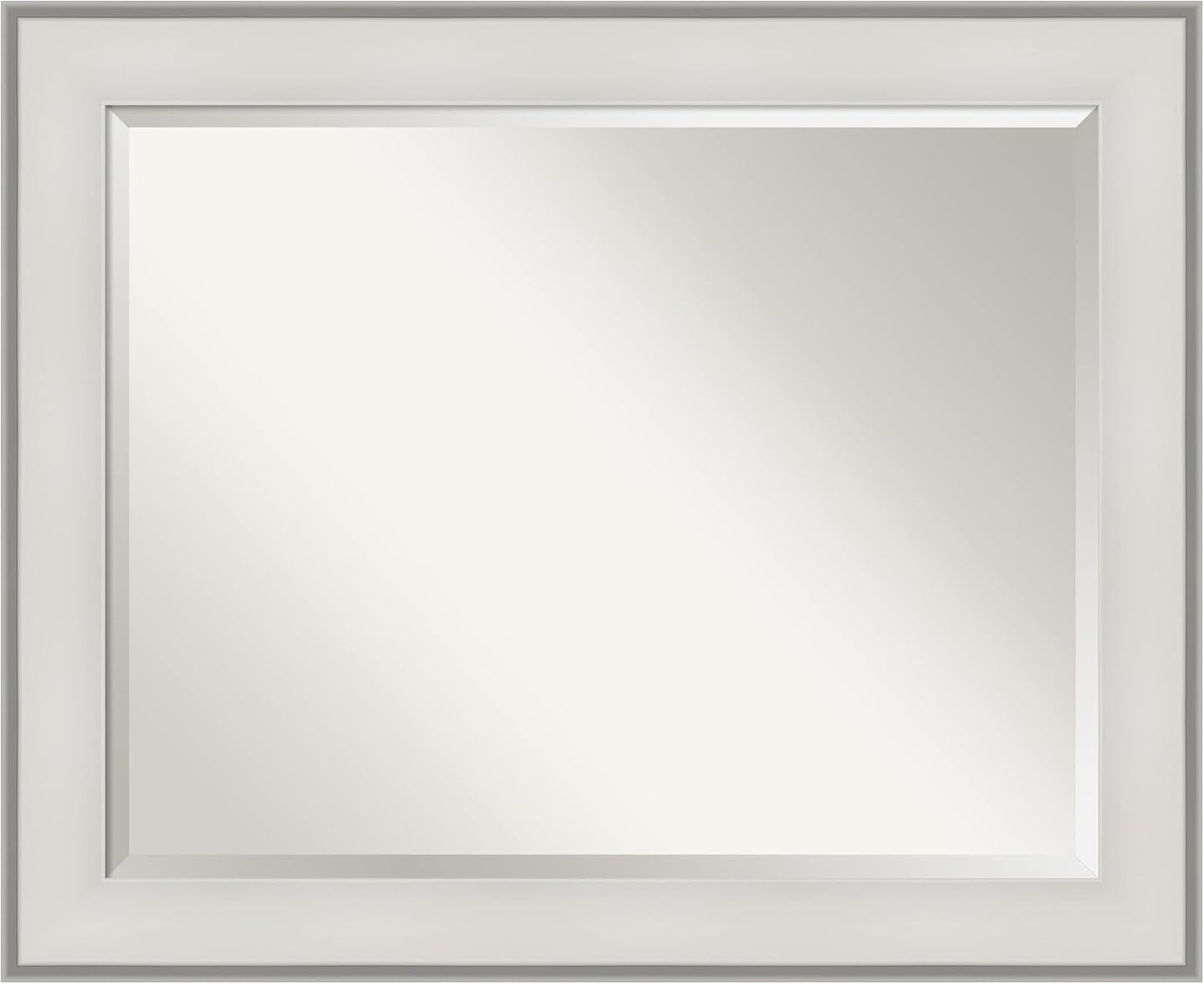 Amanti Art White Bathroom Mirror for Over Sink, 27x33 Imperial White Rectangle Vanity Mirror, Large Traditional Frame, Hangs Horizonally and Vertically, Bathroom Wall Decor, Beveled Edge from WI, USA