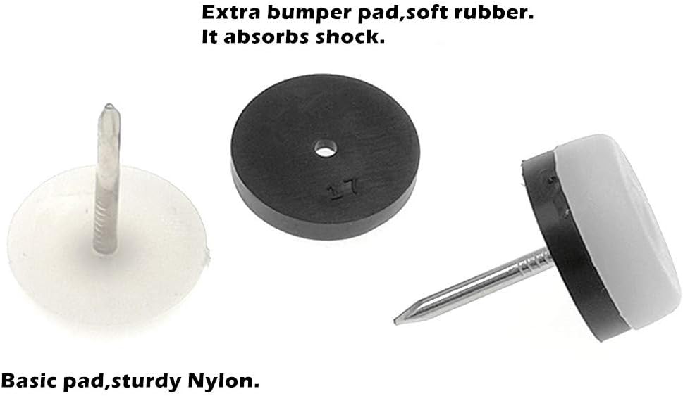 ALIMITOPIA 40pcs Furniture Glide Nail-in Thickened Nylon Chair Glide Slider Furniture Pad Floor Protector for Wooden Furniture Chair Tables Leg Feet(Φ20mm or 0.8";White)