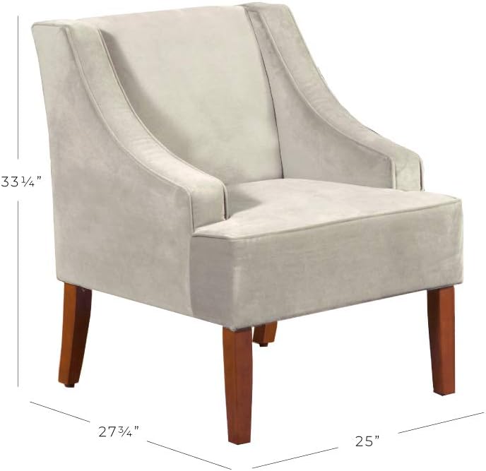 HomePop Swoop Arm Accent Chair, Velvet Grey