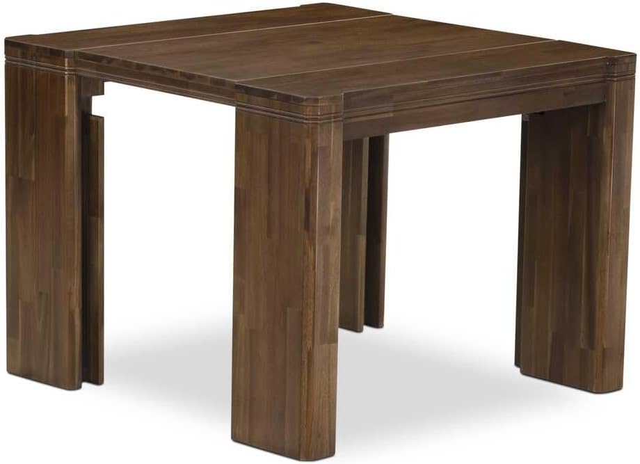 X07FO-BC8-18 - 10 Pieces Modern Dining Set contains an Extendable Rectangle Kitchen Table, 1 Coffee Table, 7 Dining Chairs and 1 Modern Bench, 39x120 Inch, Antique Walnut