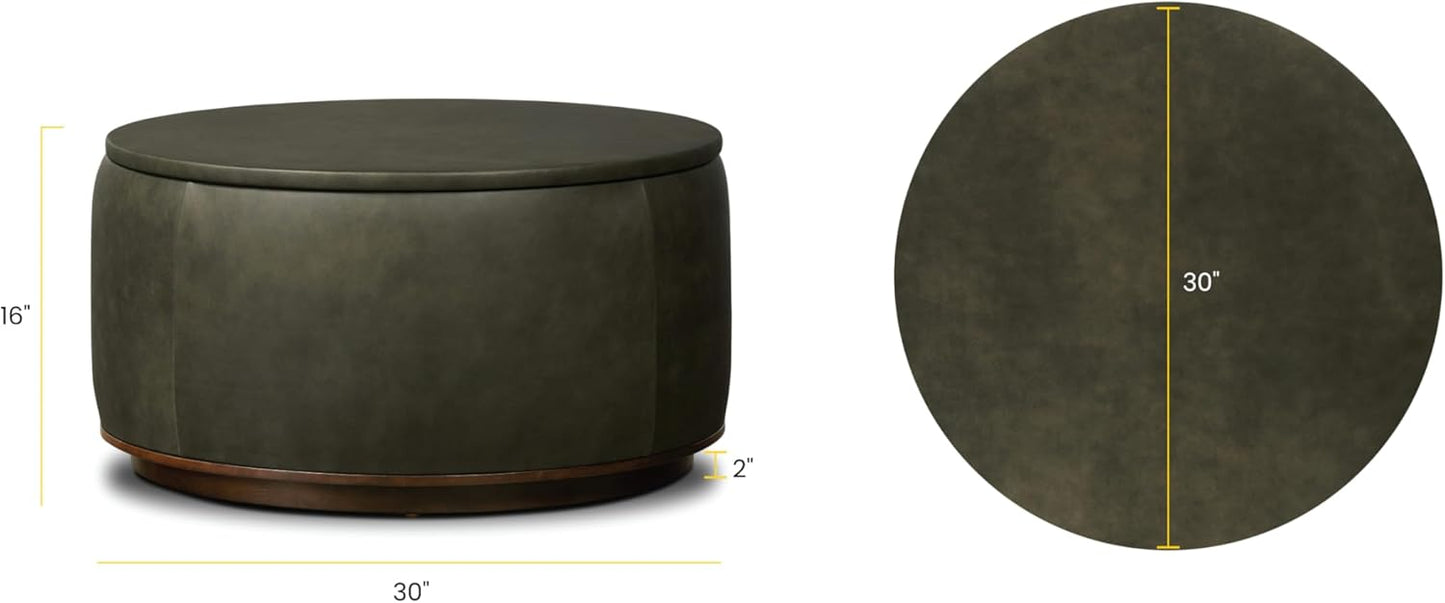 POLY & BARK Herve Storage Ottoman in Olivine Green