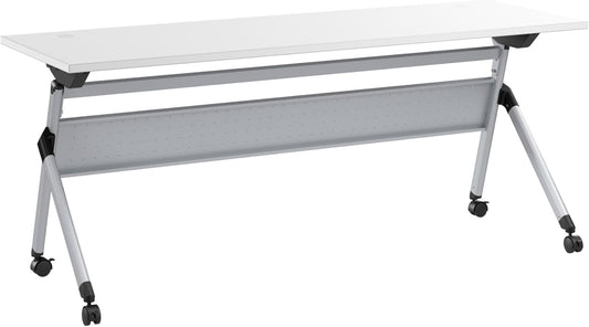 Bush Business Furniture Folding Training Table, 72 inch Desk, Commercial-Grade Bundle for Office or Classroom, Envision Collection, White