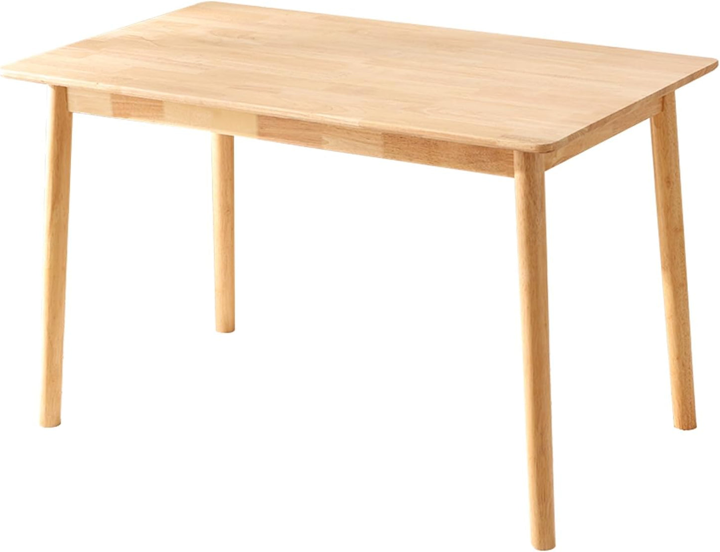 BAKEVE Dining Table for 4-6 Person- 47.2'' Solid Wood Kitchen Table, Mid Century Modern Desk, Farmhouse Rectangular Dining Room Table for Living Room, Office, Kitchen and Study (Natural)