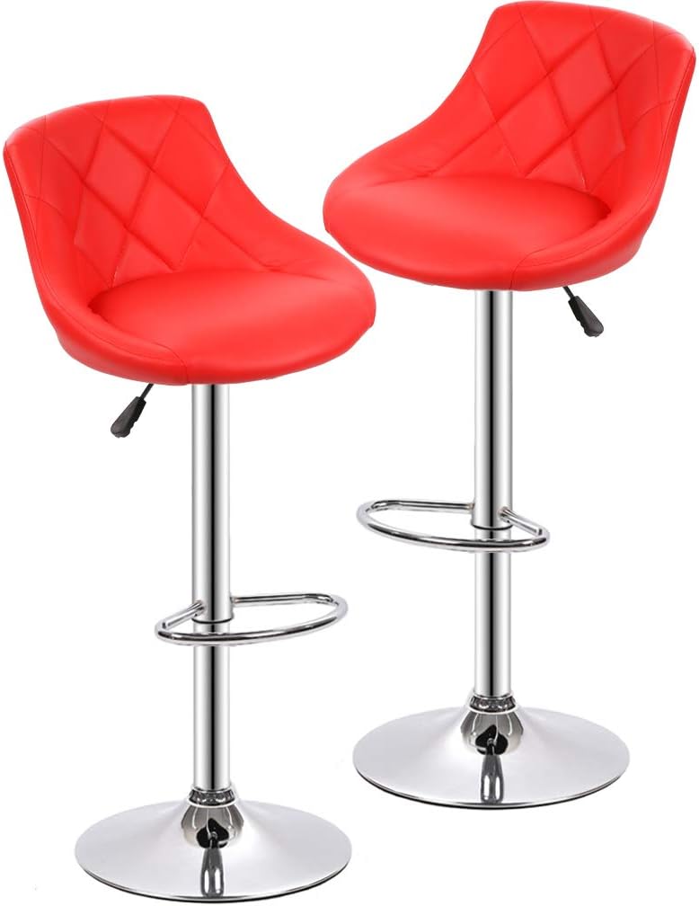 Bar Stools Barstools Swivel Stool Set of 2 Height Adjustable Bar Chairs with Back PU Leather Swivel Bar Stool Kitchen Counter Stools Dining Chairs