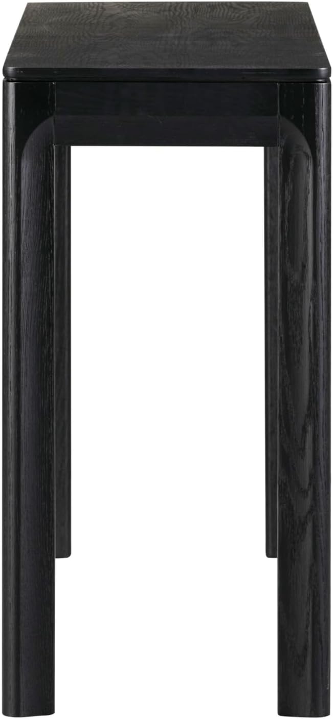 NTC Flow Modern Wooden Rectangle Console Table with Hidden Drawer – Waterproof & Heat Resistant, Burnt Black