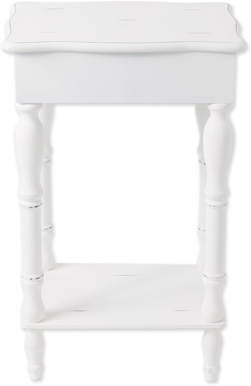 Carved White Side Table