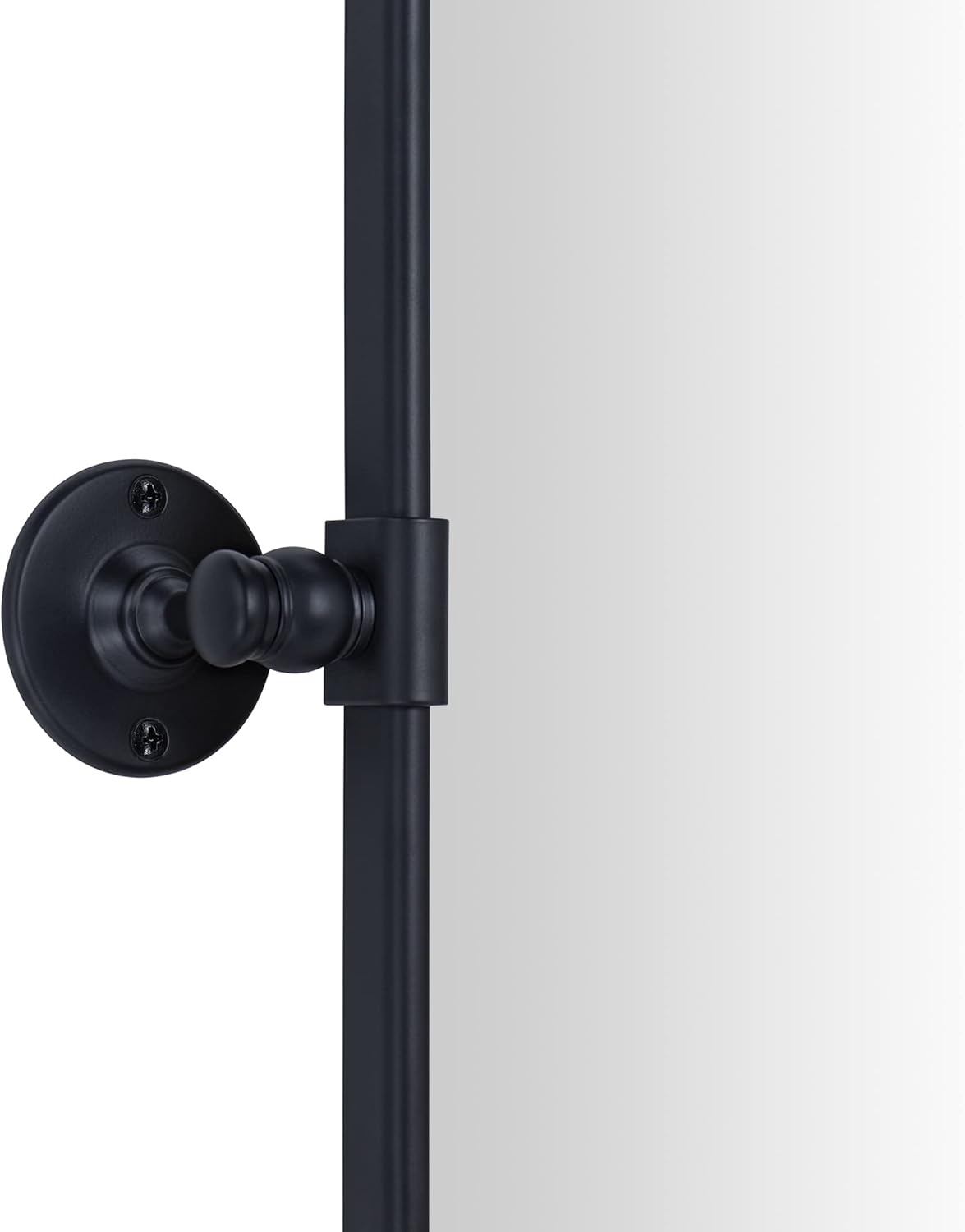 TEHOME 20x33'' Horizontal Farmhouse Black Metal Framed Rounded Pivot Rectangle Bathroom Mirror Tilting Beveled Vanity Mirrors for Wall