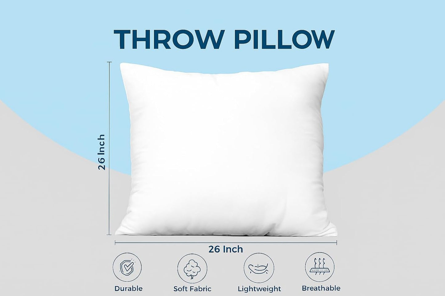 Utopia Bedding Throw Pillows Insert (Pack of 4, White) - 26 x 26 Inches Bed and Couch Pillows - Indoor Decorative Pillow