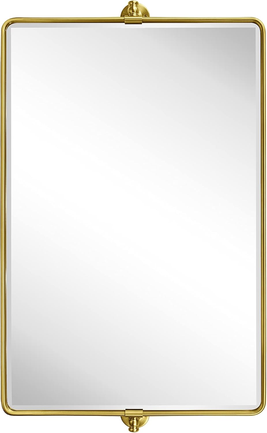 TEHOME 24 x 38'' Horizontal Farmhouse Gold Metal Framed Pivot Rectangle Bathroom Mirror Tilting Beveled Vanity Mirrors for Wall