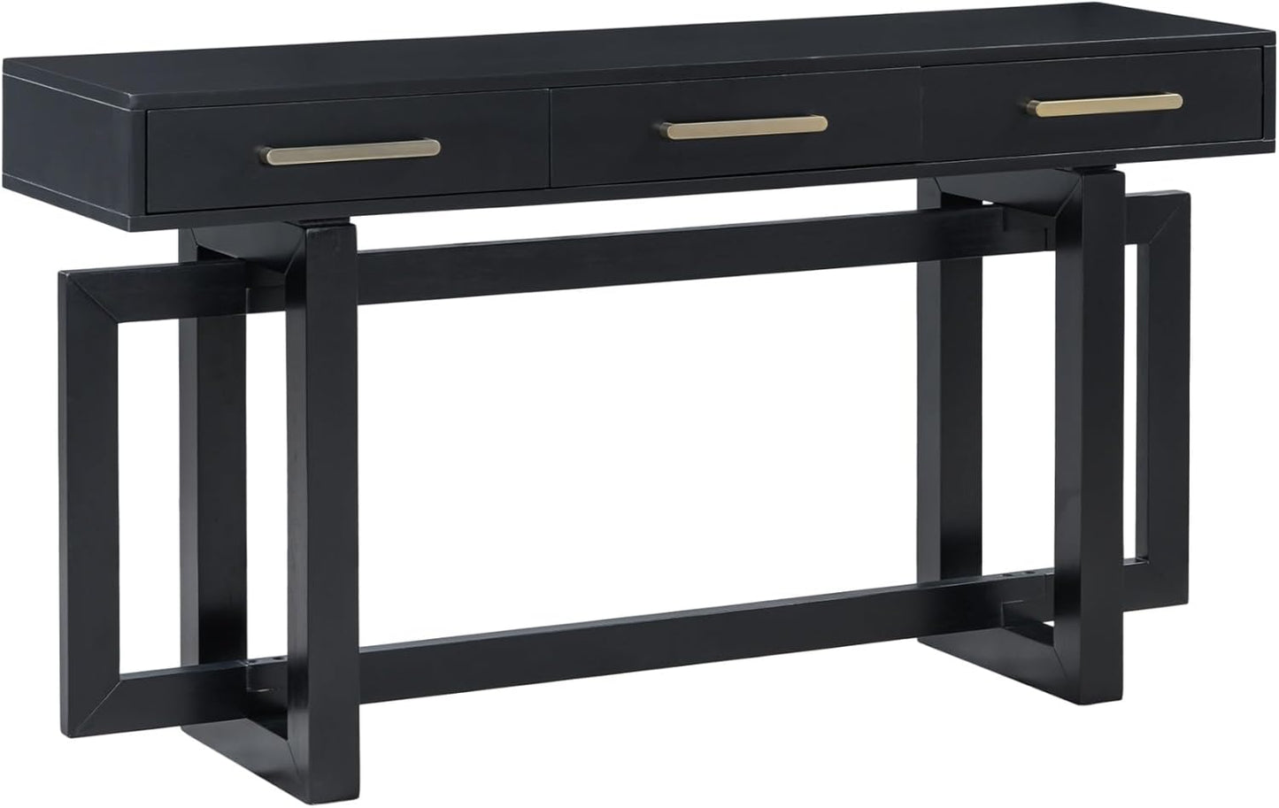 Merax 57” Entryway Console Sofa Table with Storage Drawers, Long Narrow Behind Couch Furniture for Living Room, Entrance, Hallway, Front Door, Black