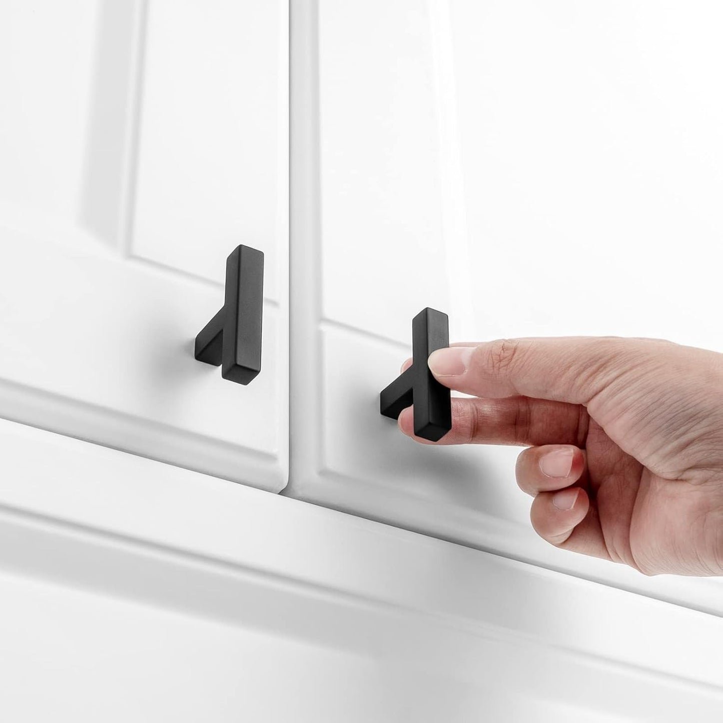 KOOFIZO 30-Pack Solid T Bar Cabinet Knob - Black Pull Handle (Length 45mm / 1.77 Inch) for Kitchen Cupboard Door, Bedroom Dresser Drawer, Bathroom Wardrobe Hardware