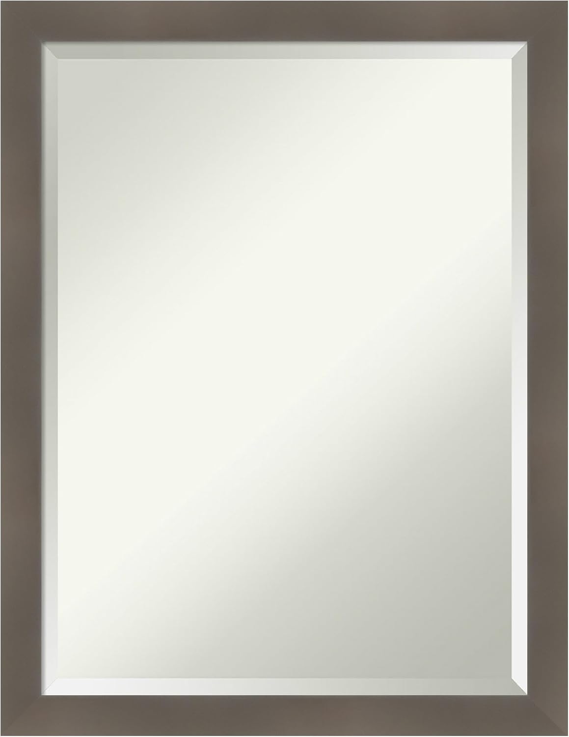 Amanti Art Grey Wall Mirror 27x21 Edwin Clay Grey Rectangle Bathroom Mirror for Wall Decor Living Room, Medium Casual Wood Frame, Hangs Horizonally and Vertically, Bathroom Decor, Beveled Edge from WI