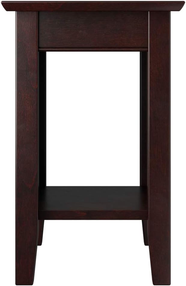 AFI Nantucket Chair Side Table with Built-in Charger in Espresso