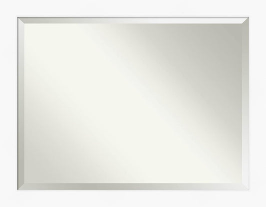 Amanti Art White Bathroom Mirror for Over Sink, 36x46 Cabinet White Rectangle Vanity Mirror, X-Large Modern Contemporary Frame, Hangs Horizonally and Vertically, Bathroom Wall Decor, Beveled Edge
