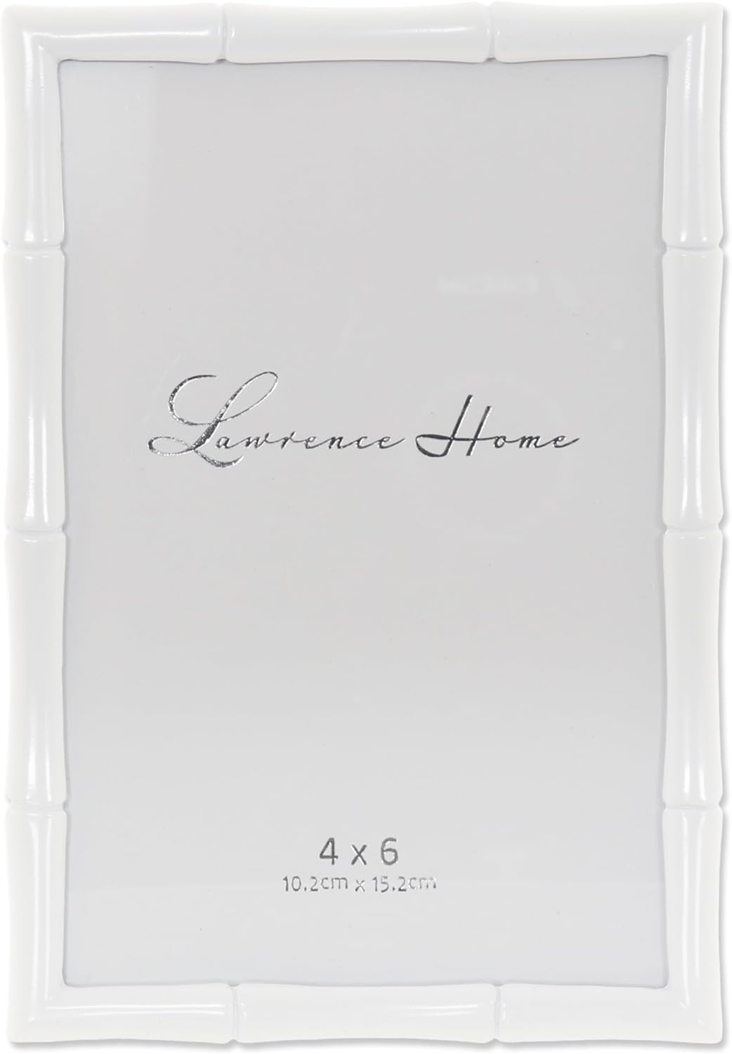 Lawrence Frames Cast Metal Frame - Bamboo Design, White, 4x6