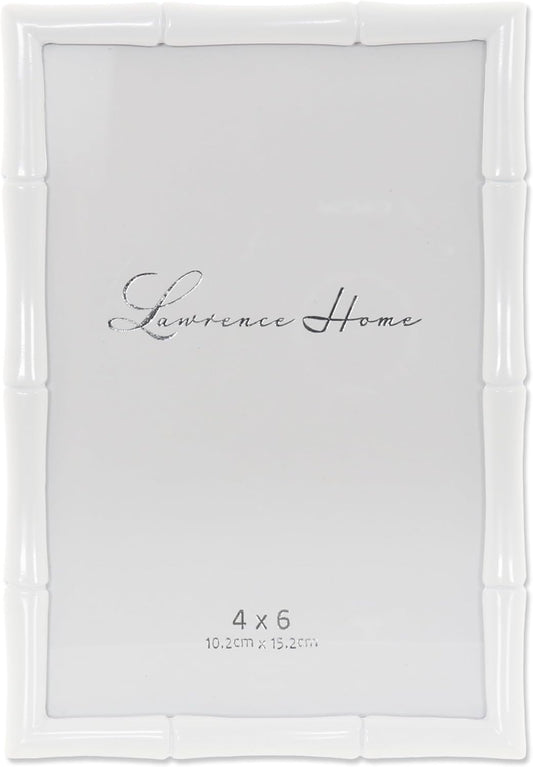 Lawrence Frames Cast Metal Frame - Bamboo Design, White, 4x6