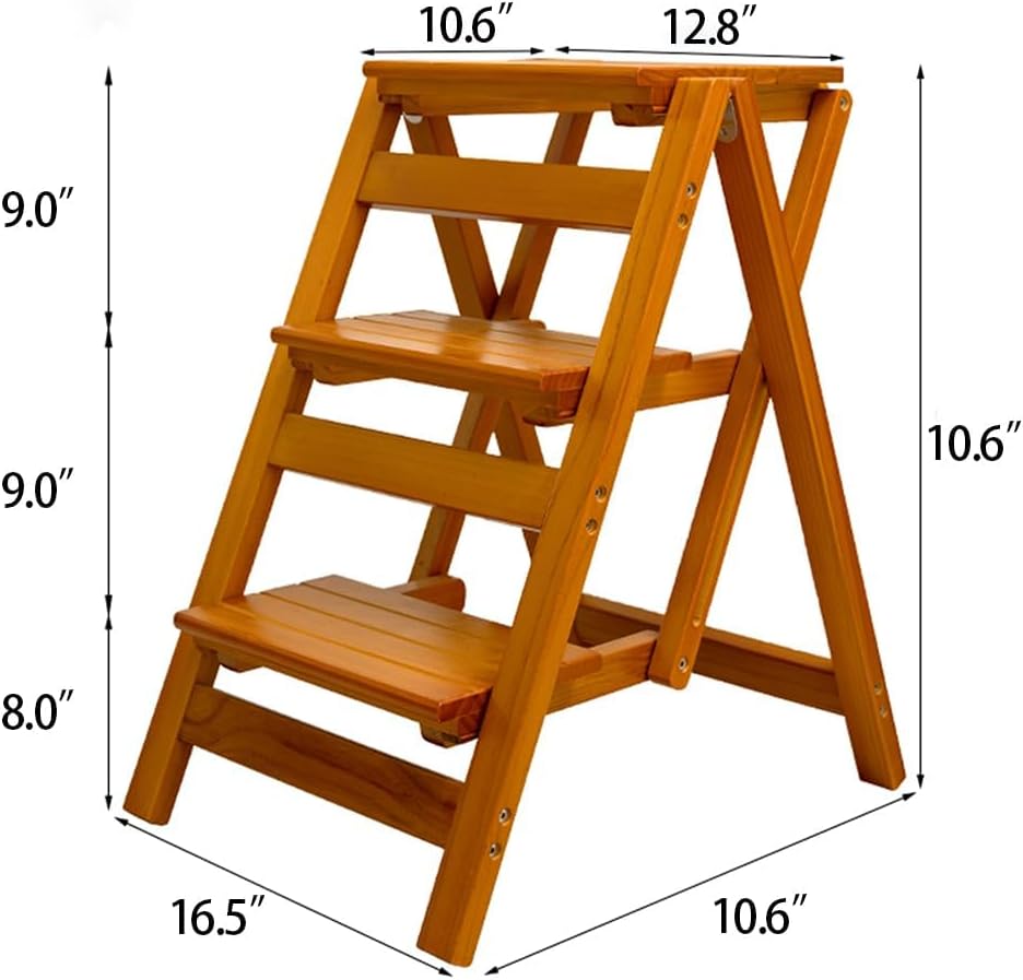 Wooden Step Stool for Adults/Folding stools Wood Step Ladder/Lightweight Step Stool/Folding Step Stool, Portable Ladder, Anti-Slip Ladder,high Chair,Step Chair