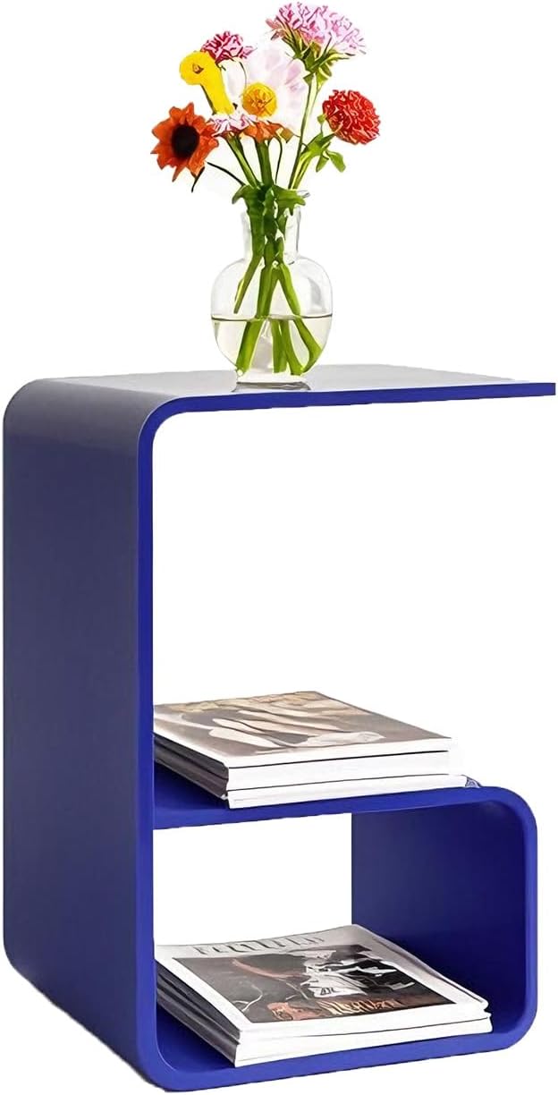 Acrylic End Table for Nightstand,21" H C-Shaped End Table for Living Room,Bathroom,Bedside Table for Bedroom.Side Tables for Living Room for Small Spaces