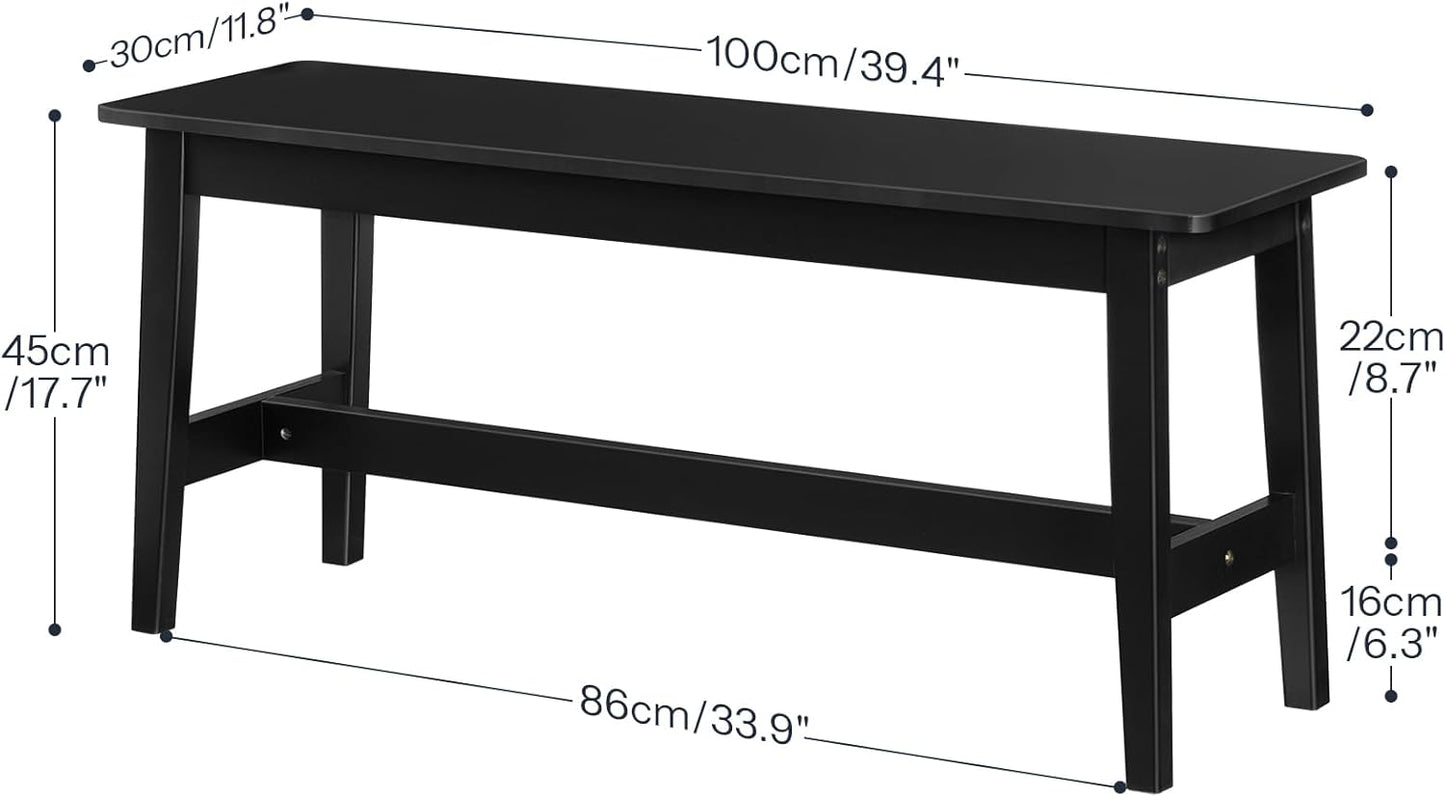 HOOBRO 39.3'' Bamboo Dining Bench, Farmhouse Kitchen Table Bench, Kitchen & Living Room Furniture, Easy to Assemble, Sturdy and Stable, Black BK03CD01G2